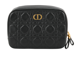 Christian Dior Caro Zipped Pouch, Leather, Black, 10MA0221, 3*